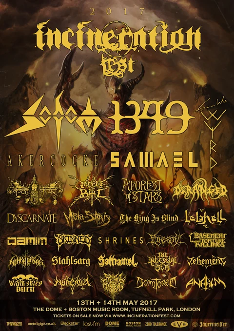 Incineration Festival 2017 official poster, 13th–14th May 2017