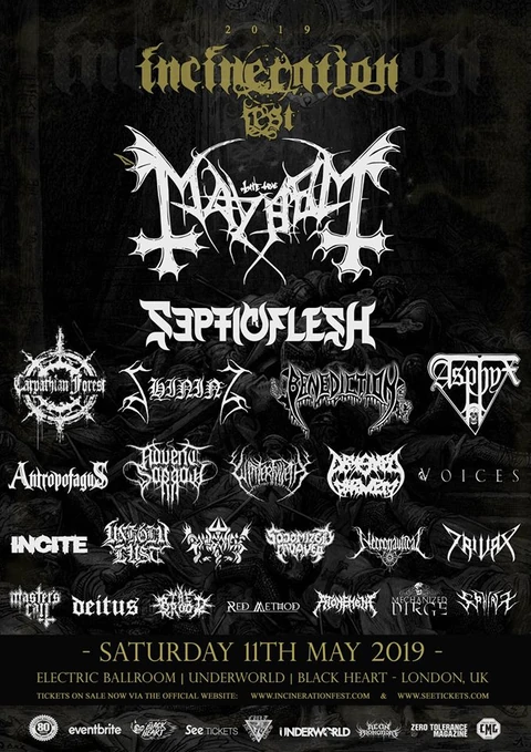 Incineration Festival 2019 official poster, 11th May 2019