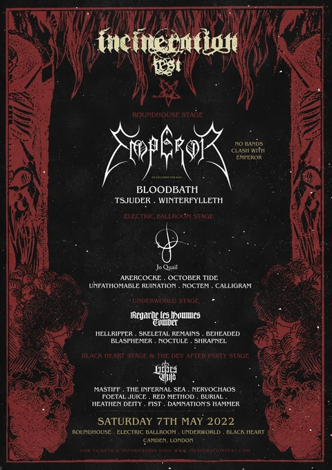 Incineration Festival 2022 official poster, 7th May 2022