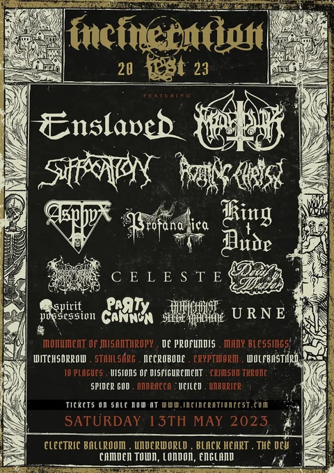 Incineration Festival 2023 official poster, 13th May 2023
