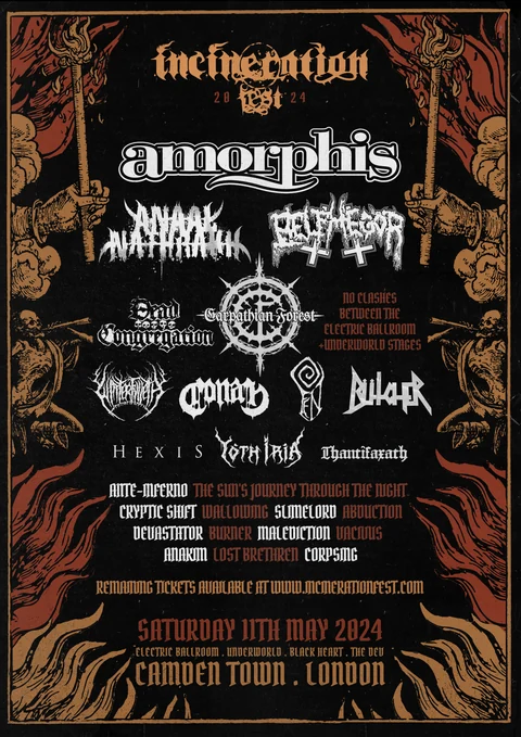 Incineration Festival 2024 official poster, 11th May 2024