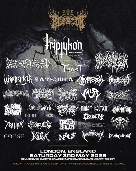 Incineration Festival 2025 official poster, 3rd May 2025