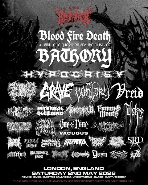 Incineration Festival 2026 official poster, 2nd May 2026